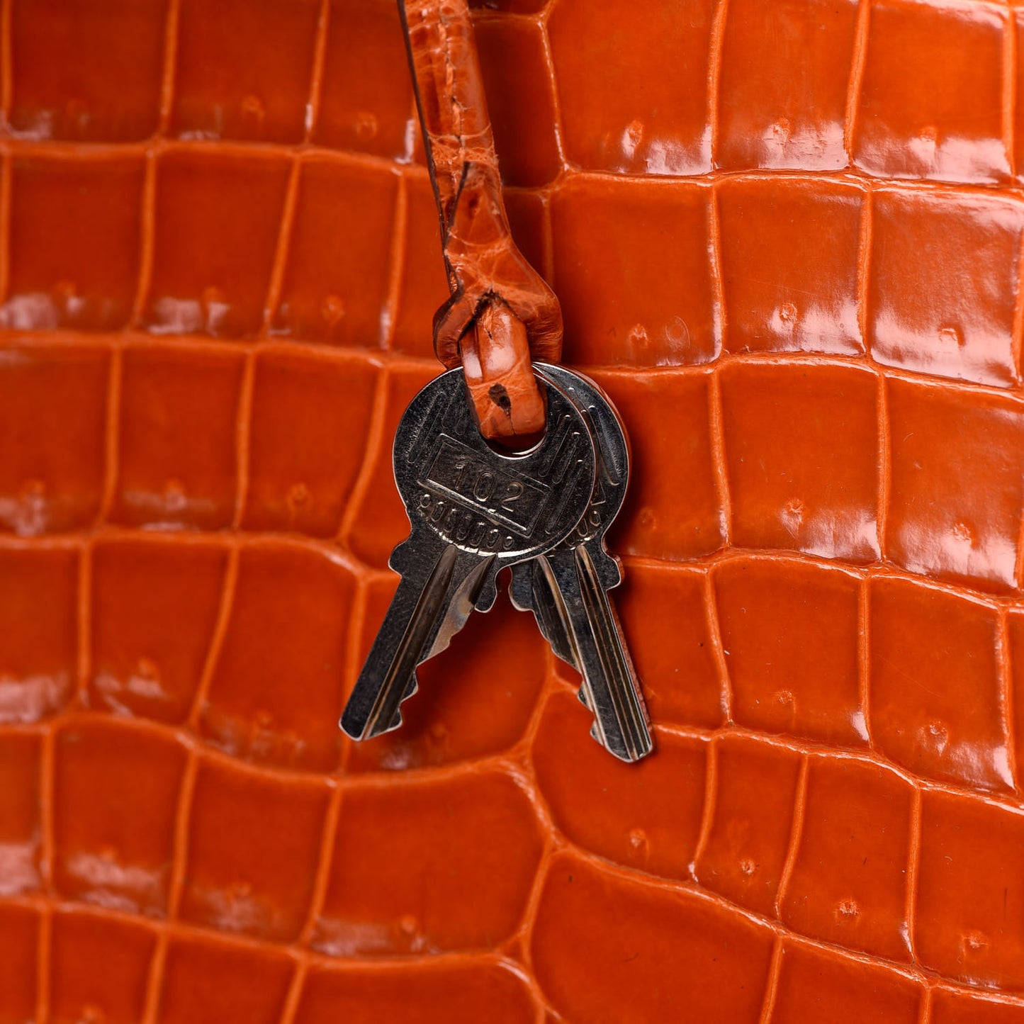Shiny Porosus Crocodile Birkin 30 Orange