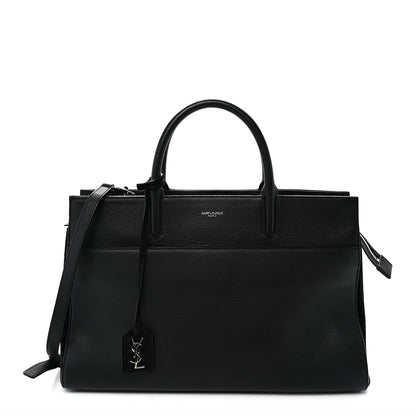 Saint Laurent Grained Calfskin Medium Rive Gauche Cabas Black 1 of 9