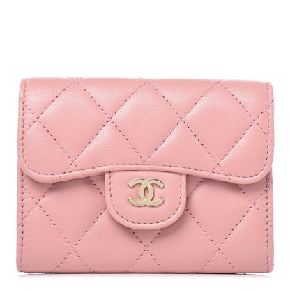 Chanel Lambskin Quilted Flap Card Holder Pink 1 of 15