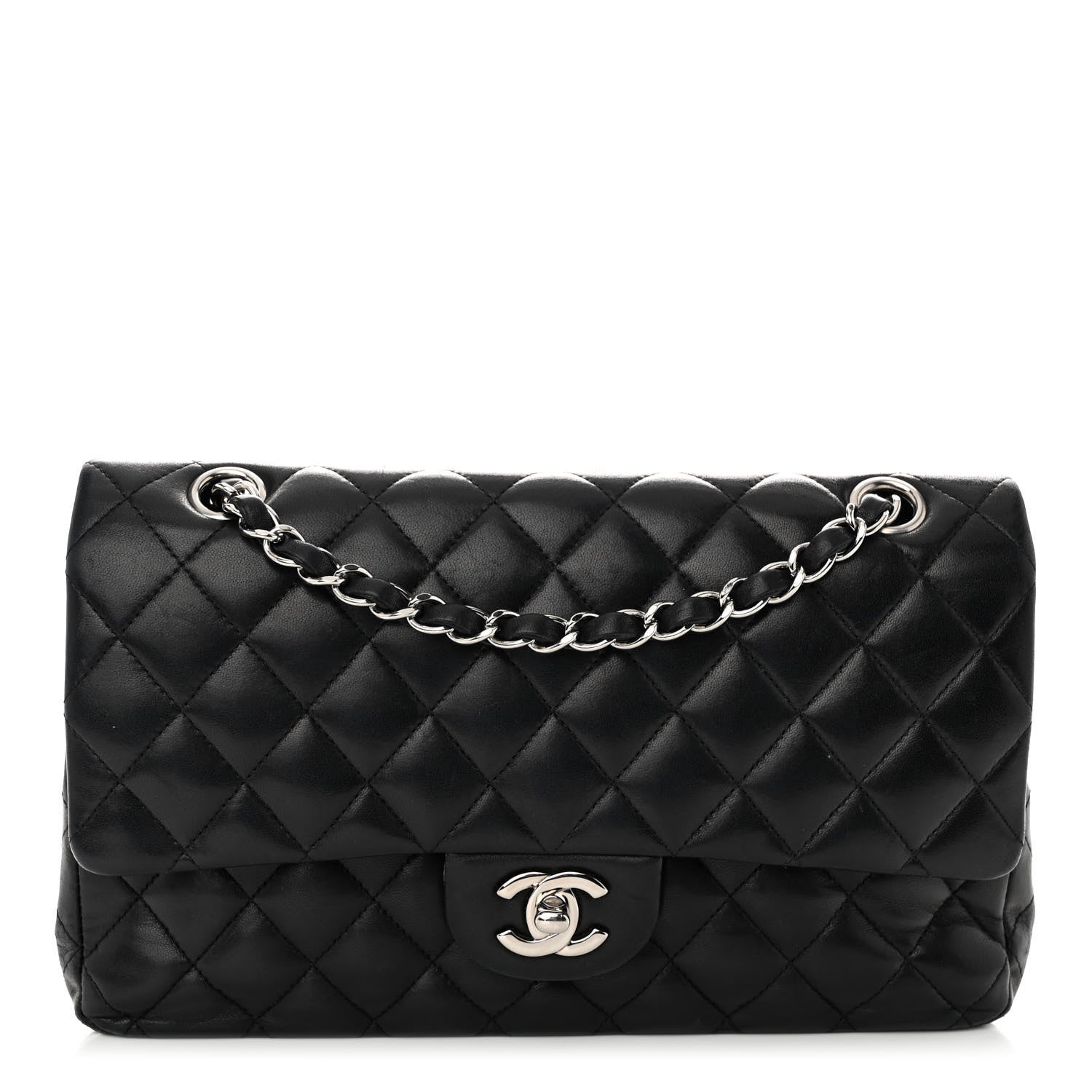 Chanel Lambskin Quilted Medium Double Flap Black 1 of 10