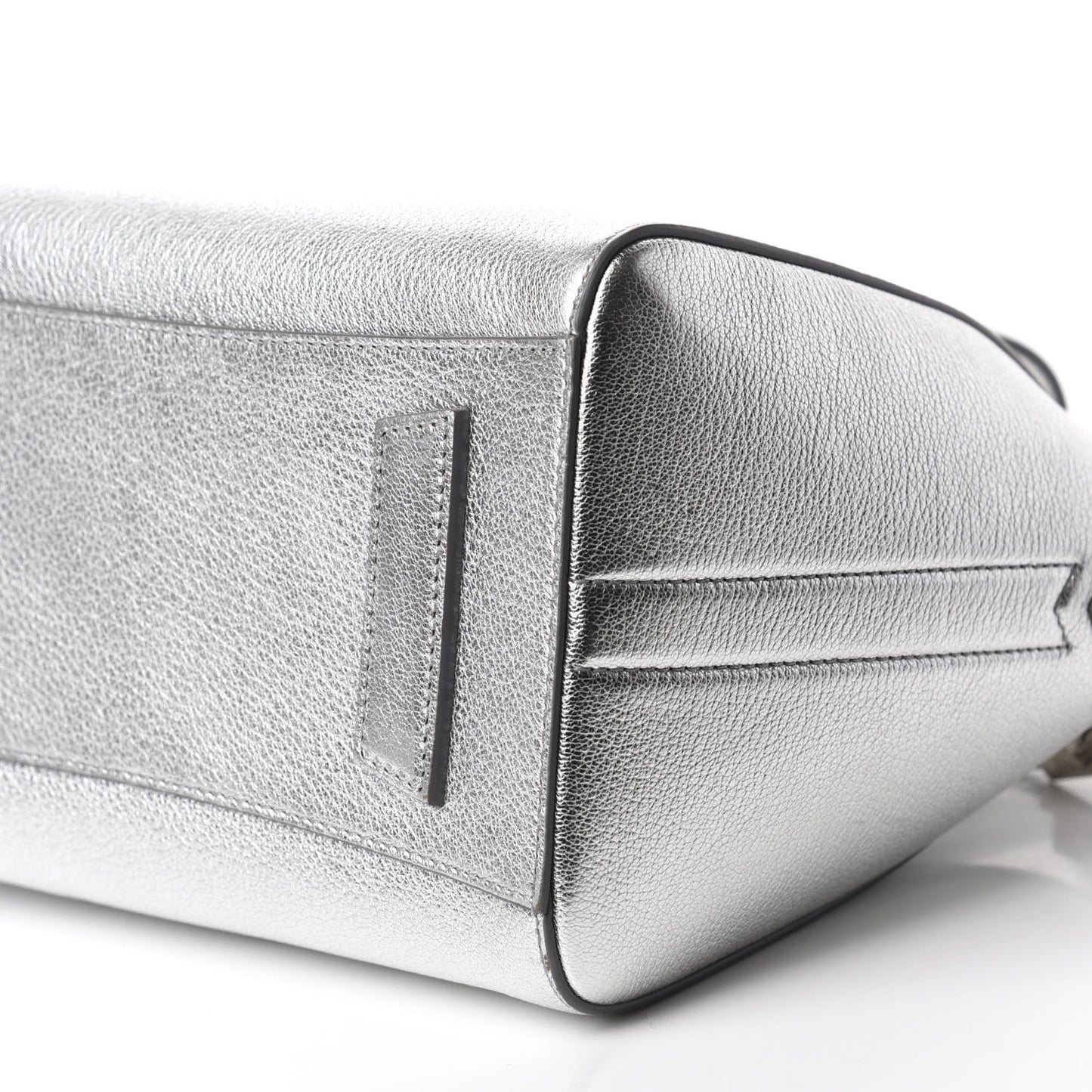 Metallic Sugar Goatskin Small Antigona Silver