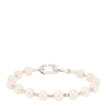 Tiffany Sterling Silver Pearl 5-6mm HardWear Bracelet 1 of 3