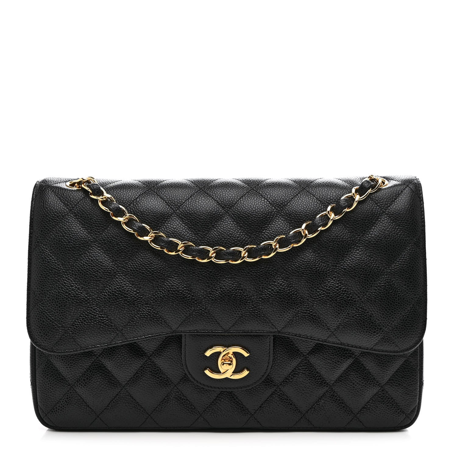 Chanel Caviar Quilted Jumbo Double Flap Black 1 of 10