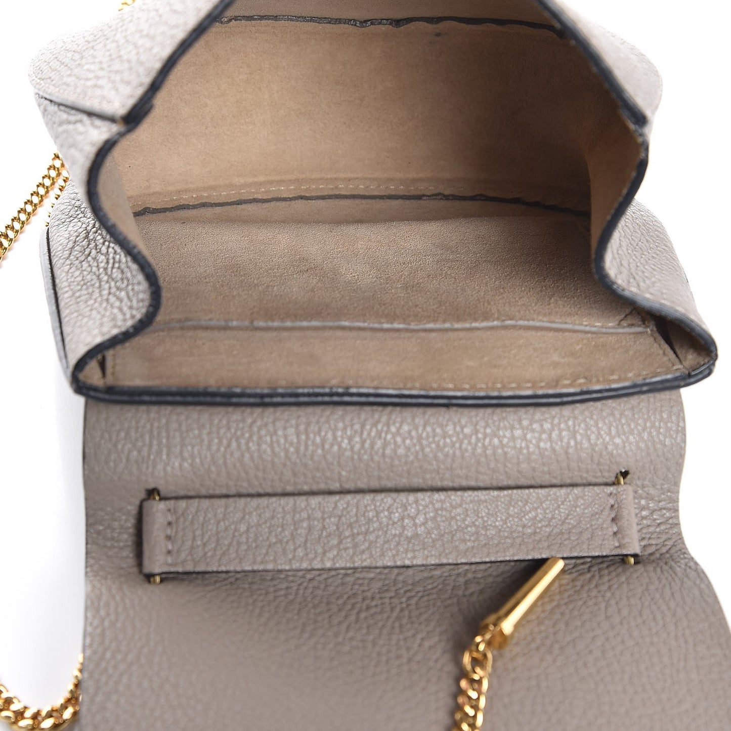 Grained Lambskin Mini Drew Shoulder Bag Motty Grey