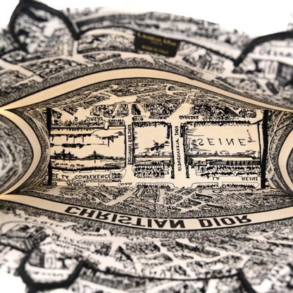 Christian Dior Canvas Embroidered Large Plan De Paris Book Tote White Black 6 of 13