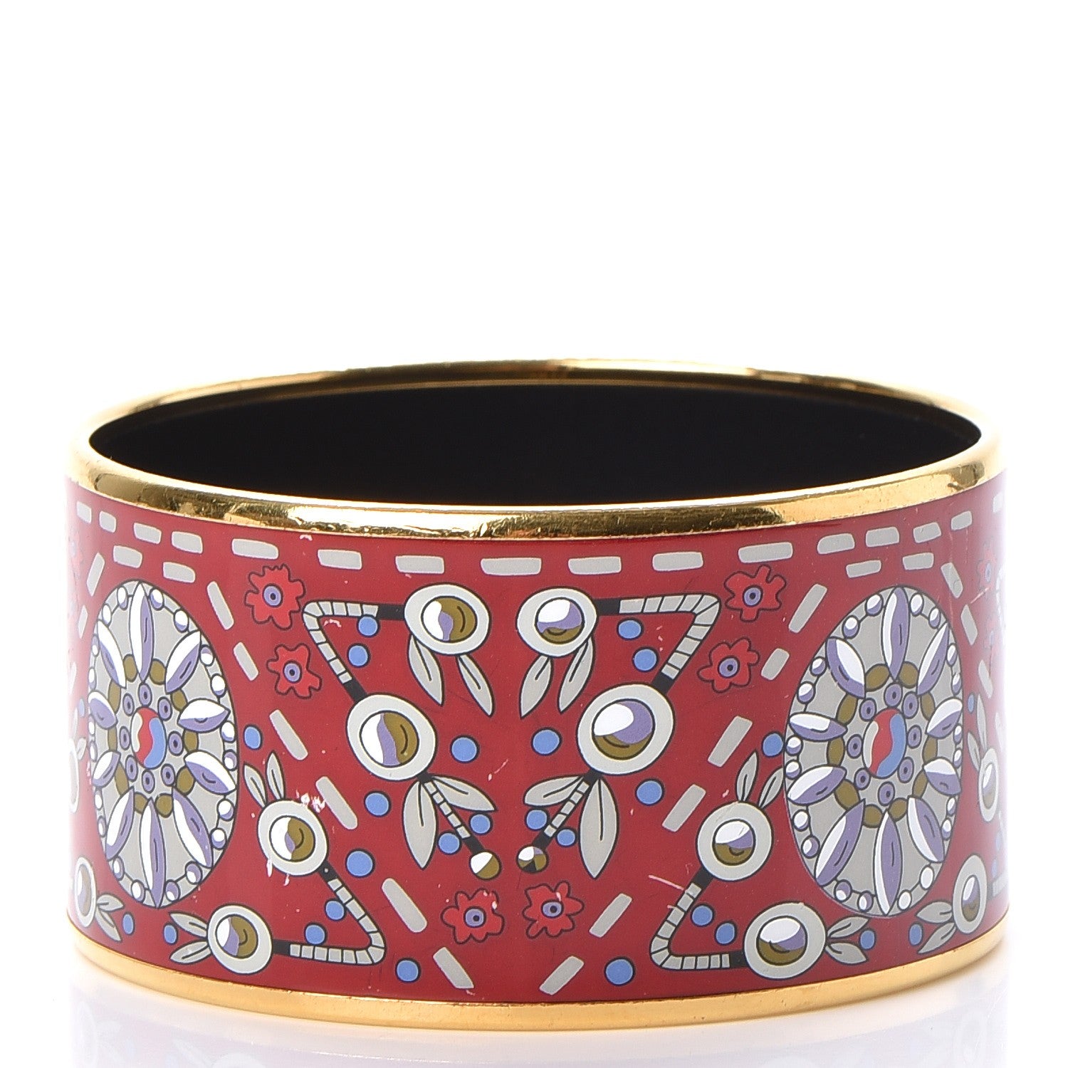 Hermes Enamel Printed Extra Wide Bracelet 62 3 of 5