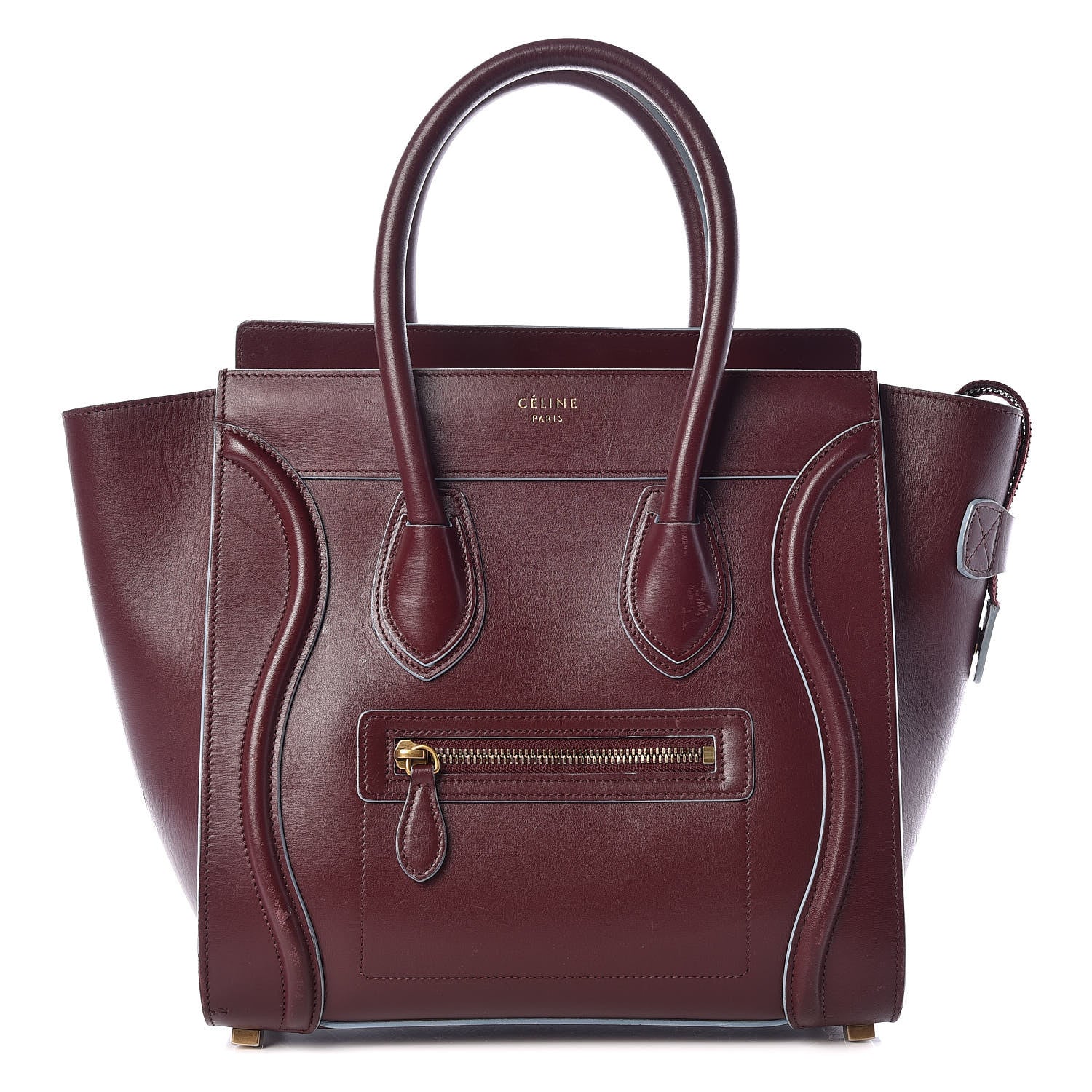 Celine Palmelato Micro Luggage Burgundy Azur Blue 1 of 23