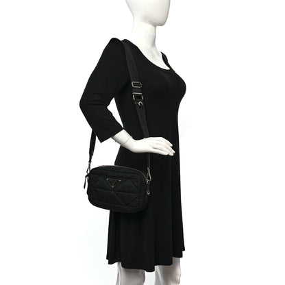 Prada Re-Nylon Triangle Quilted Padded Shoulder Bag Black 2 of 9