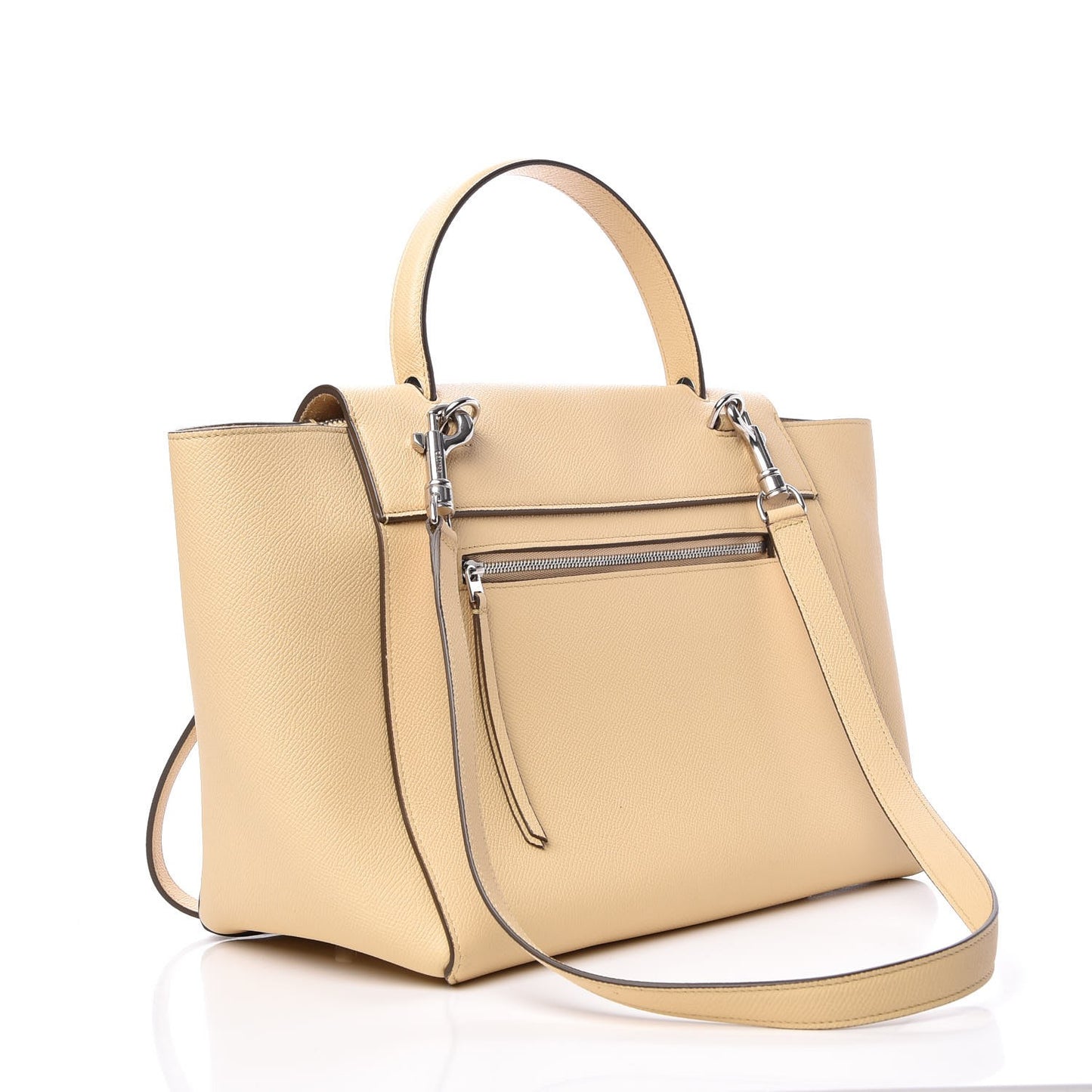 Drummed Calfskin Mini Belt Bag Cream