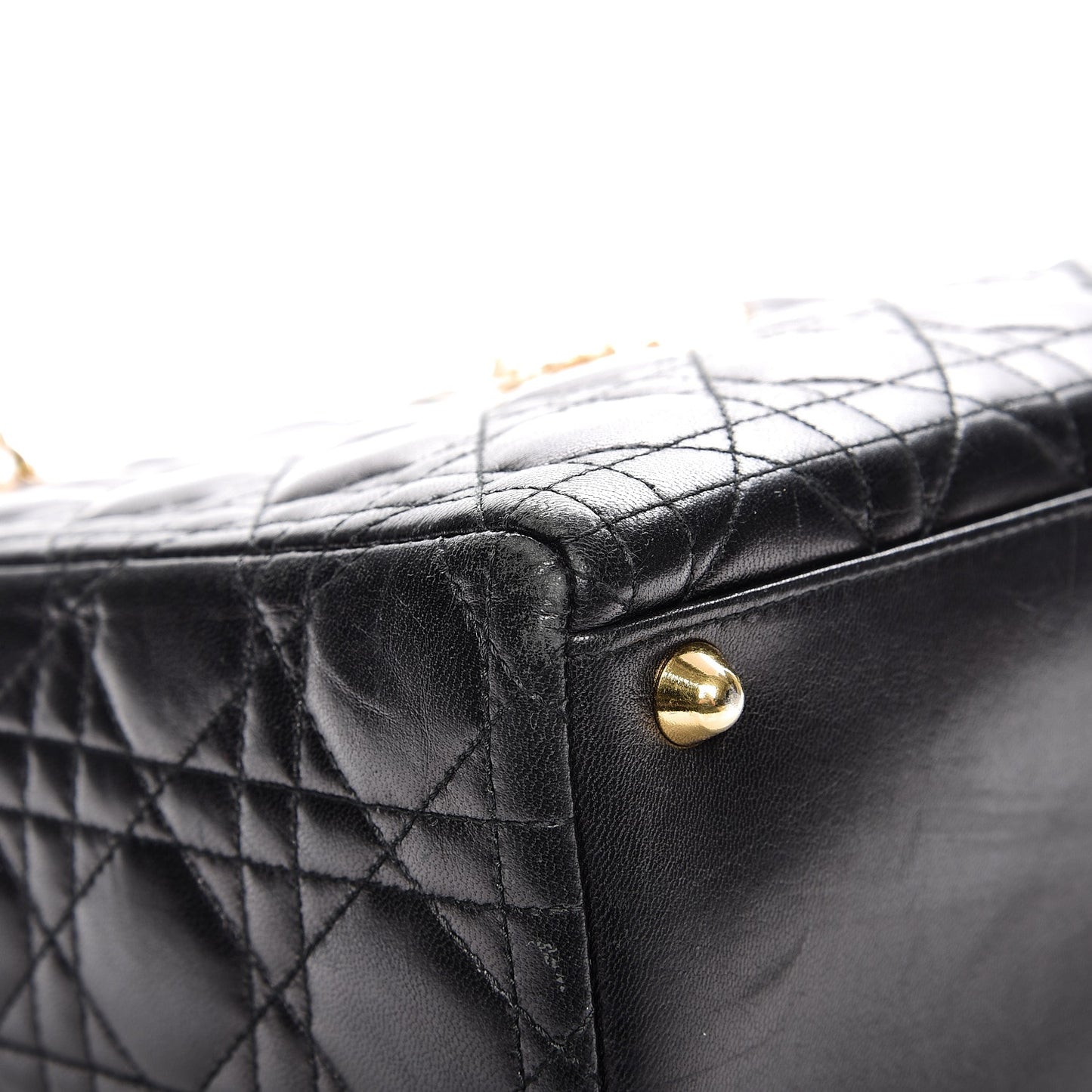 Lambskin Cannage Large Lady Dior Black
