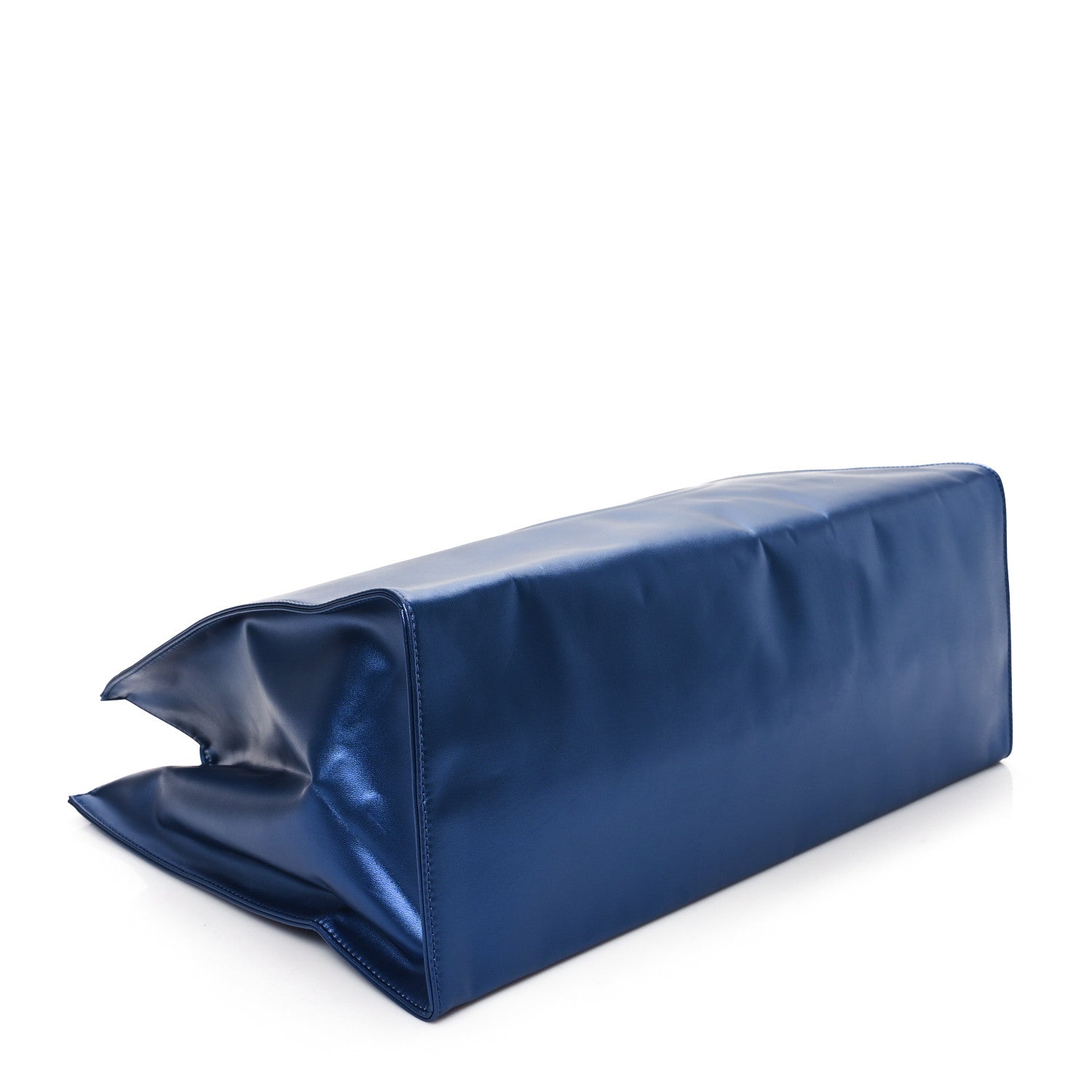 Telfar Metallic Vegan Leather Large Shopping Bag Cobalt 4 of 11
