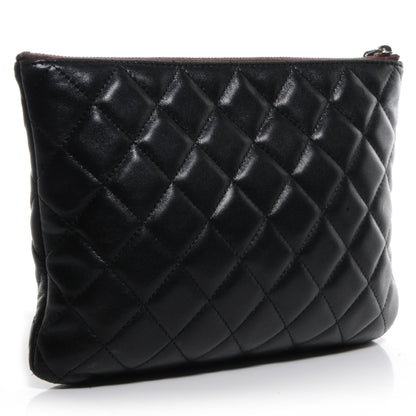 Chanel Lambskin Quilted Medium Cosmetic Case Black 3 of 8