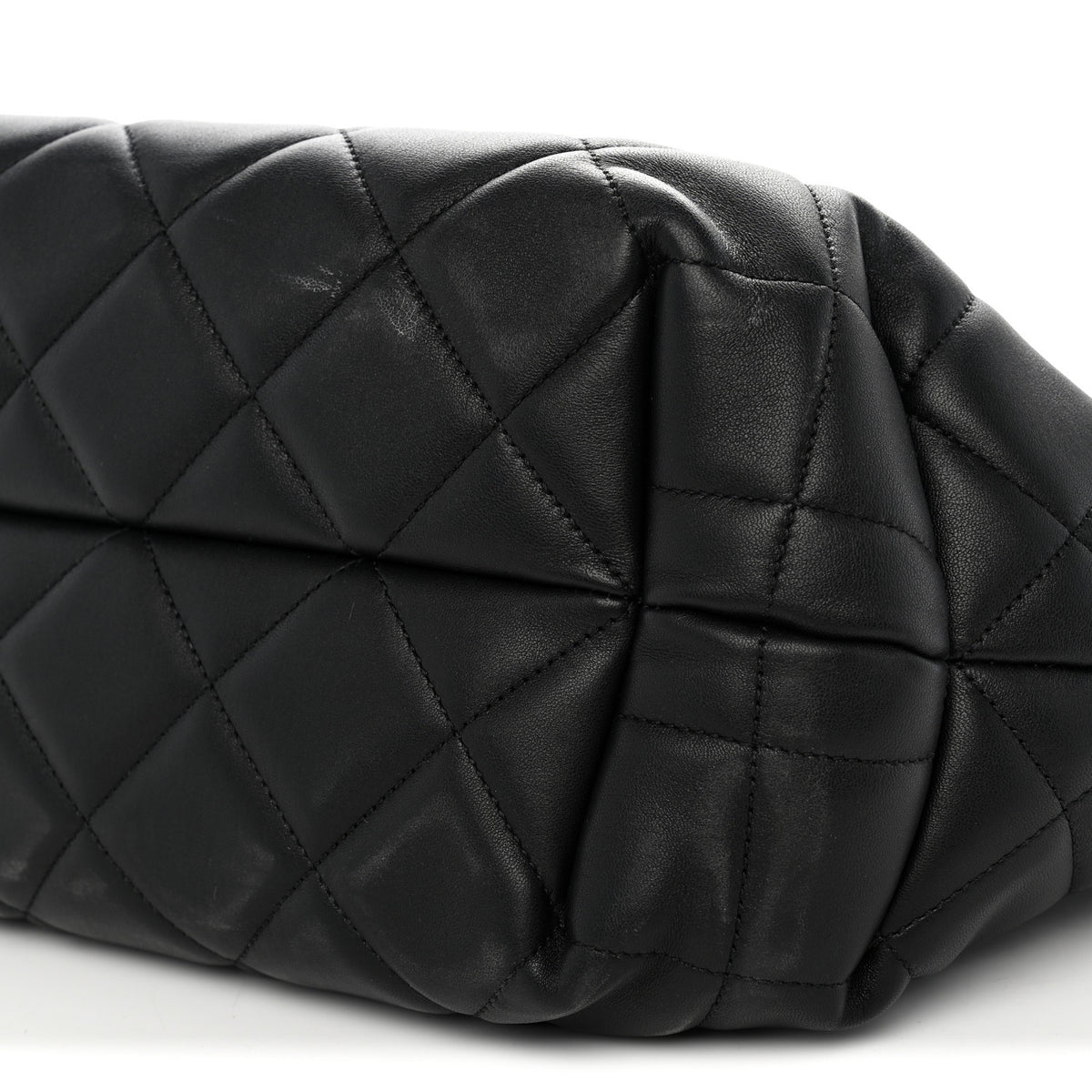 Lambskin Quilted CC Dweller Drawstring Tote Black
