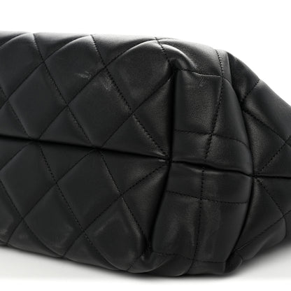 Chanel Lambskin Quilted CC Dweller Drawstring Tote Black 10 of 12