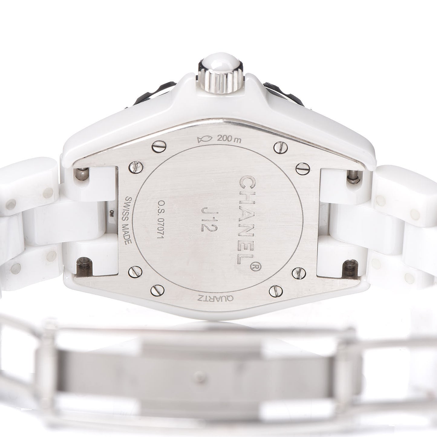 Stainless Steel Ceramic Diamond Mother of Pearl 33mm J12 Quartz Watch White