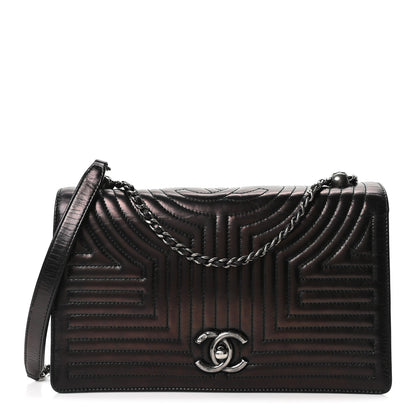 Chanel Glazed Calfskin Quilted Medium Korean Garden Flap Black 1 of 10