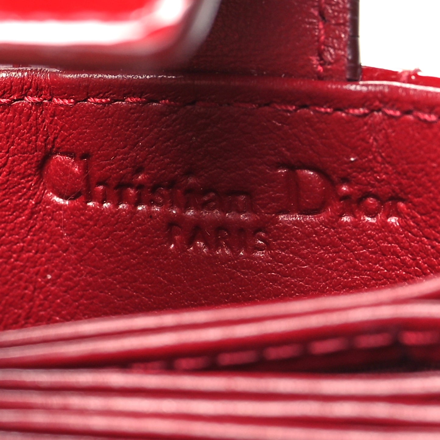 Patent Cannage Lady Dior 5-Gusset Card Holder Scarlet