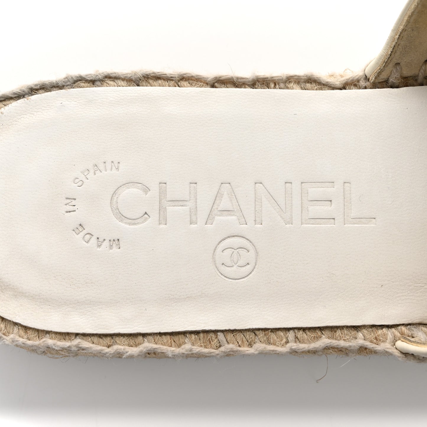 Calfskin CC Espadrille Mules 39 Ivory