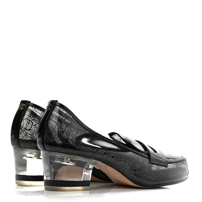 Chanel Calfskin PVC Patent Mocassin Loafers 38 Transparent Black 4 of 7