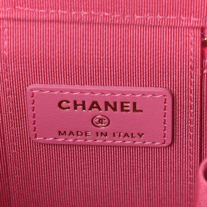 Chanel Caviar Quilted Mini Vanity Case With Chain Pink 6 of 9