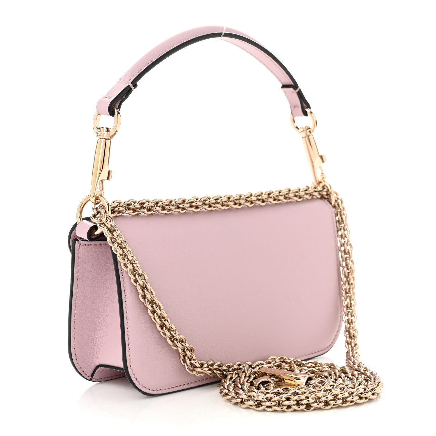 Valentino Garavani Calfskin Crystal Vlogo Small Loco Shoulder Bag Water Lilies 3 of 11