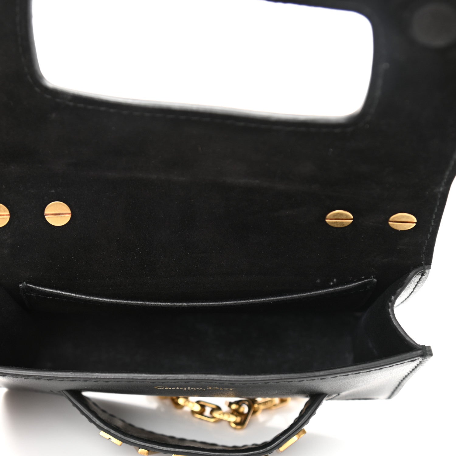 Christian Dior Calfskin Studded Mini J'Adior Chain Flap Bag Black 5 of 11