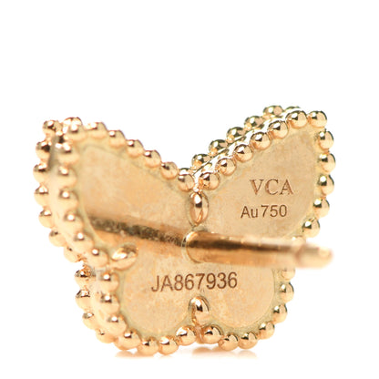 Van Cleef & Arpels 18K Yellow Gold Mother of Pearl Sweet Alhambra Butterfly Earrings 5 of 7