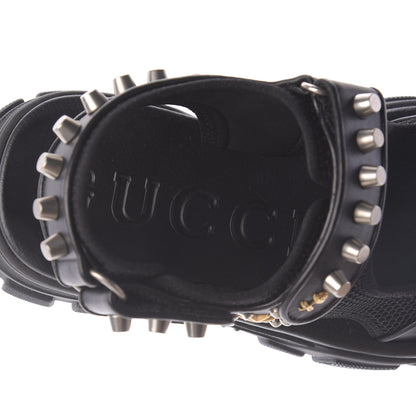 Gucci Nappa Mesh Studded Mens Aguru Sandals 7 Black 8 of 10