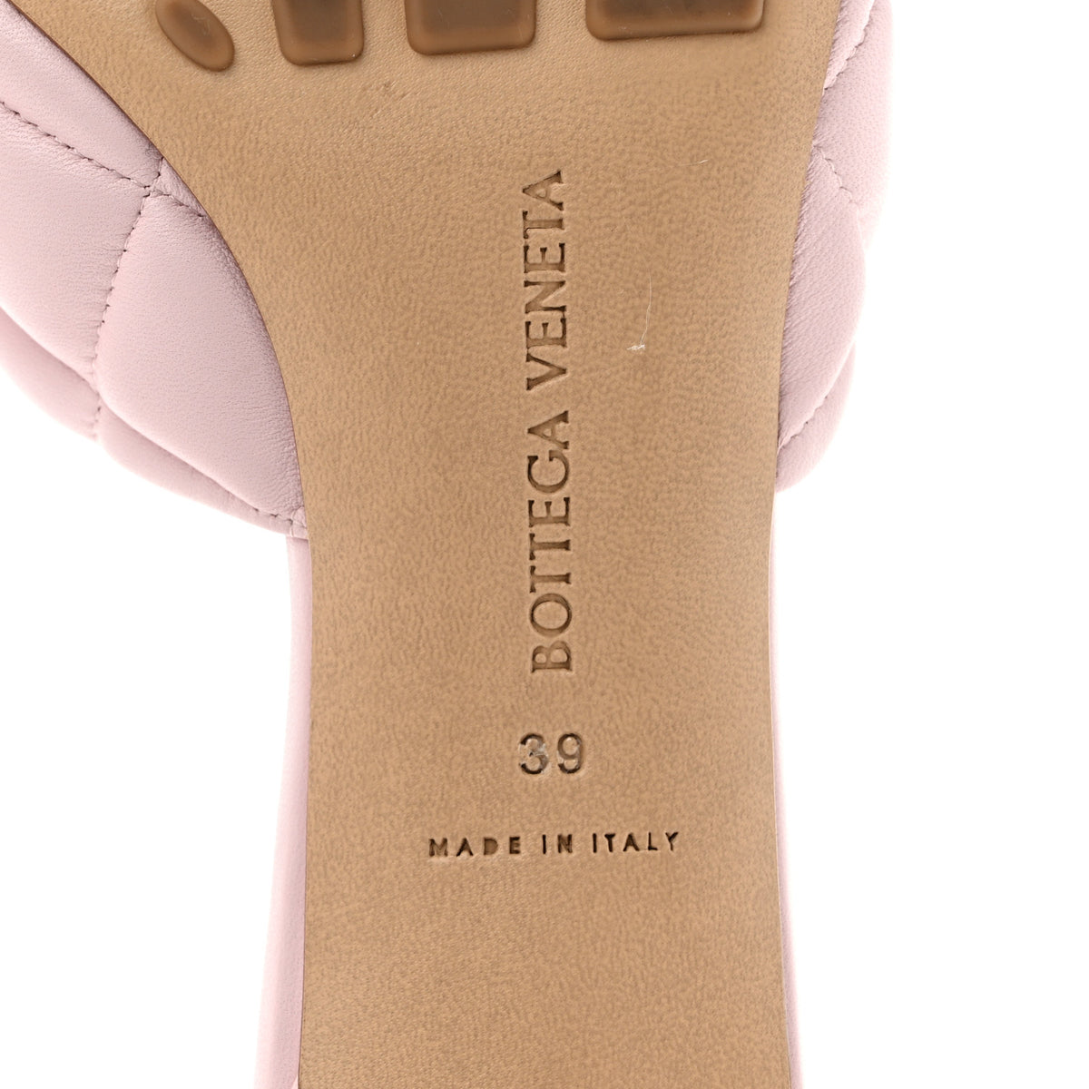 Nappa Padded Kitten Heel Mule Sandals 39 Cameo