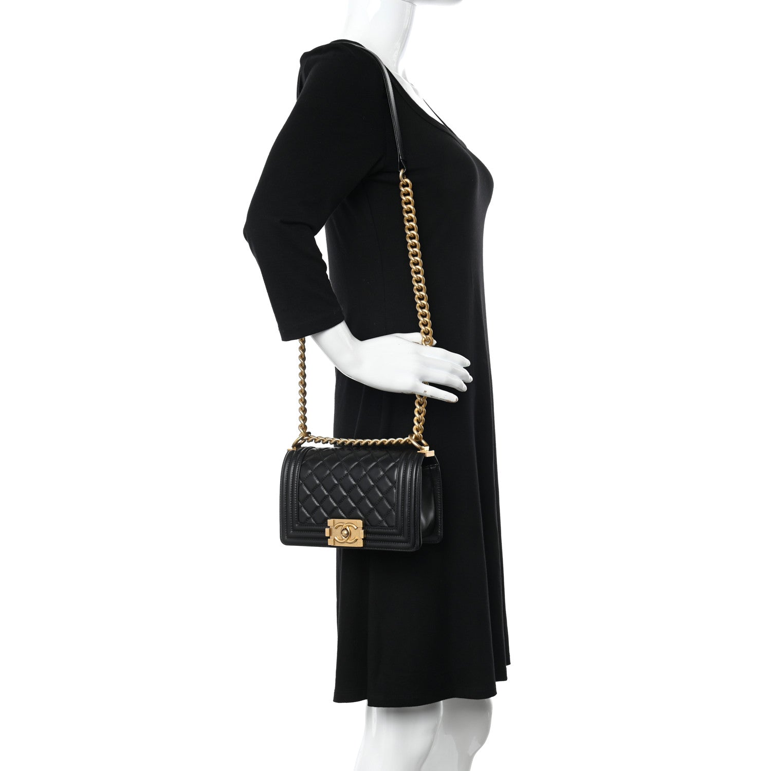Chanel Lambskin Quilted Small Boy Flap Black 2 of 10