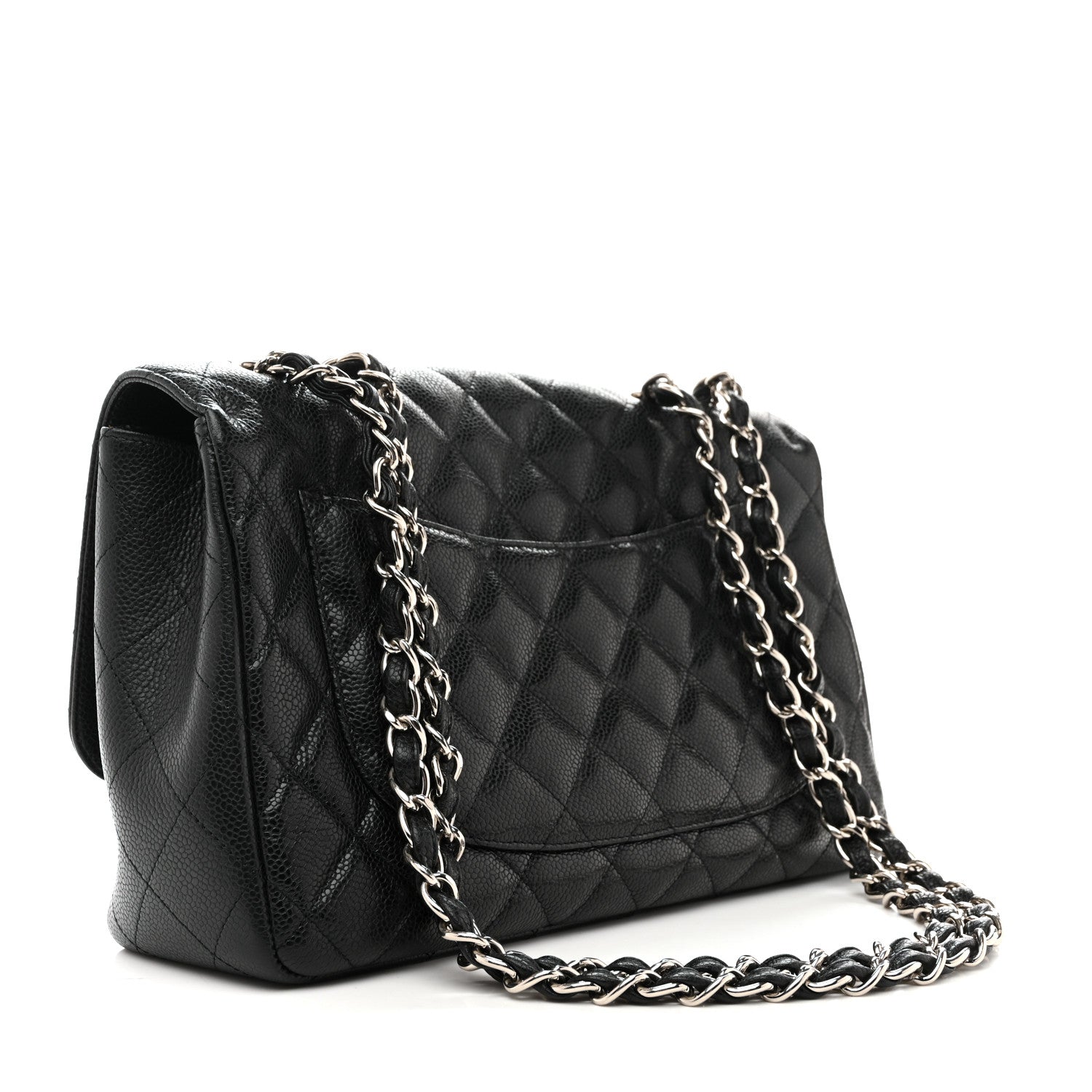 Chanel Caviar Quilted Jumbo Single Flap Black 3 of 12