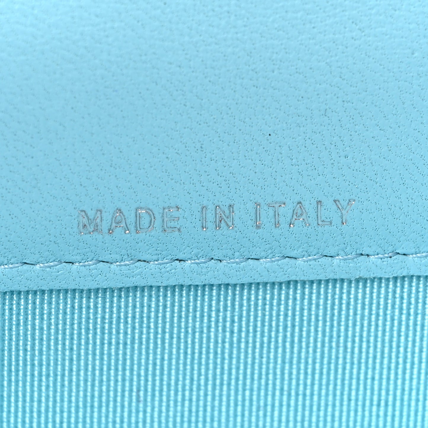 Lambskin Quilted Flap Card Holder Wallet Light Blue