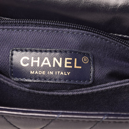 Chanel Calfskin Chevron Quilted Mini Coco Handle Flap Blue 6 of 10