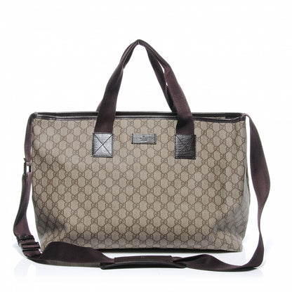 Gucci Monogram Coated Canvas Travel Tote Ebony 1 of 9