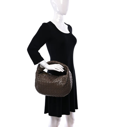Bottega Veneta Nappa Intrecciato Teen Jodie Hobo Taupe Grey 2 of 9