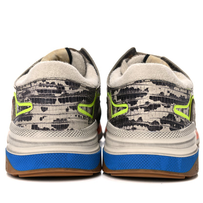 Gucci Suede Calfskin Tejus Printed Womens Ultrapace Sneakers 37.5 Natural Ardesia Neon Yellow 11 of 16