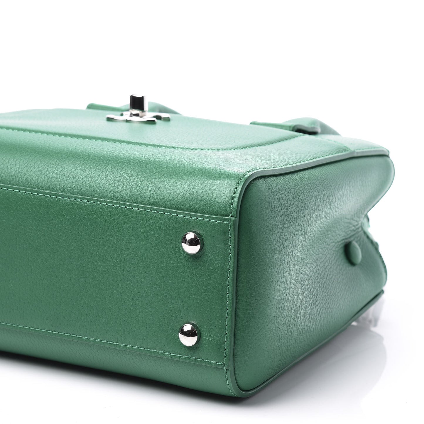 Grained Calfskin Mini Neo Executive Shopper Tote Green