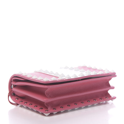 Valentino Garavani Vitello Colorblock Free Rockstud Wallet on Chain Shadow Pink Optic White 4 of 9