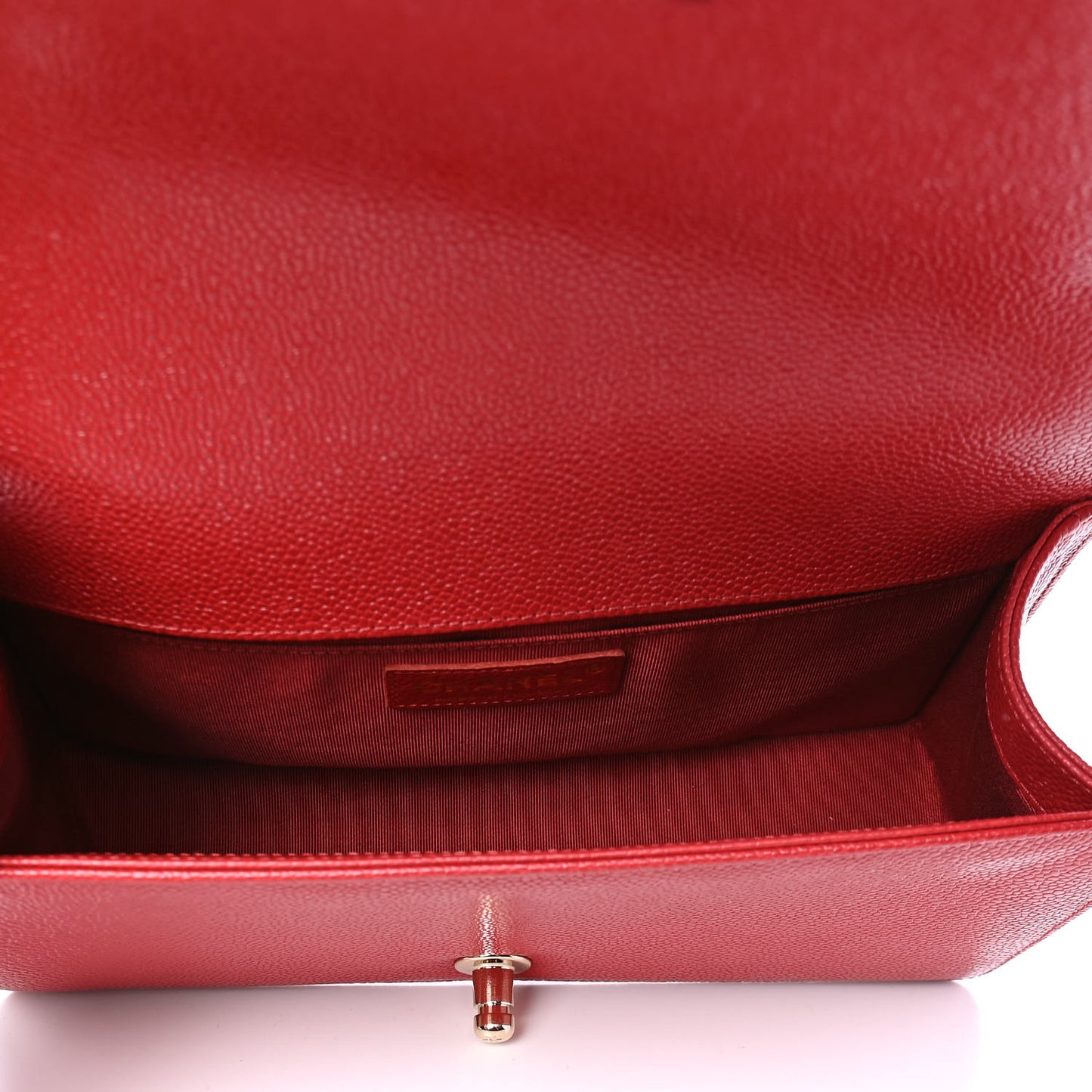 Caviar Quilted Medium Boy Flap Red
