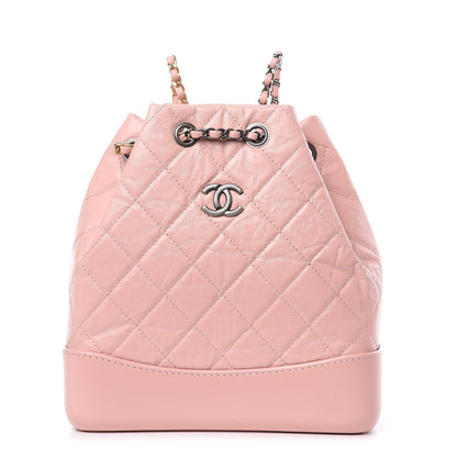 Chanel Aged Calfskin Quilted Small Gabrielle Backpack Pink 1 of 9