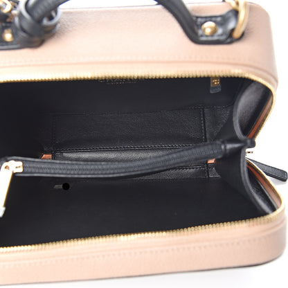 Chanel Caviar Quilted Medium CC Filigree Vanity Case Beige Black 4 of 9