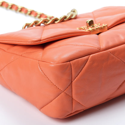 Chanel Goatskin Quilted Medium 19 Flap Orange 5 of 10