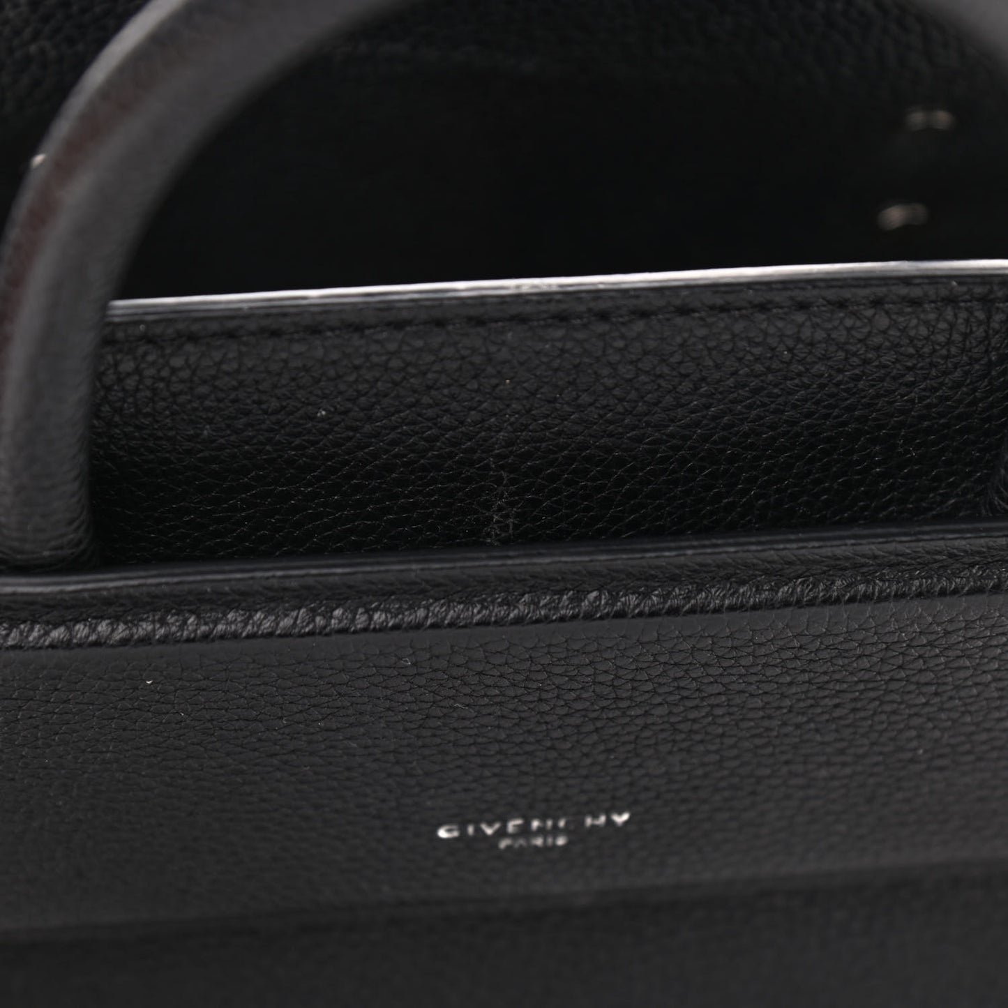 Grained Calfskin Mini Horizon Satchel Black