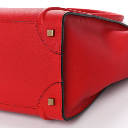 Celine Drummed Calfskin Mini Luggage Coquelicot 8 of 11