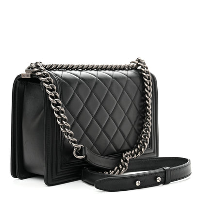 Chanel Lambskin Quilted Medium Boy Flap Black 3 of 11