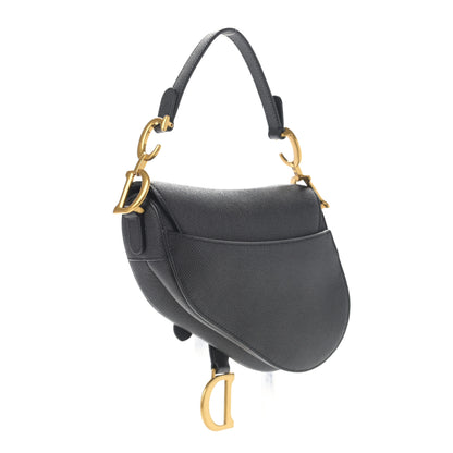 Christian Dior Grained Calfskin Mini Saddle Bag Black 3 of 9