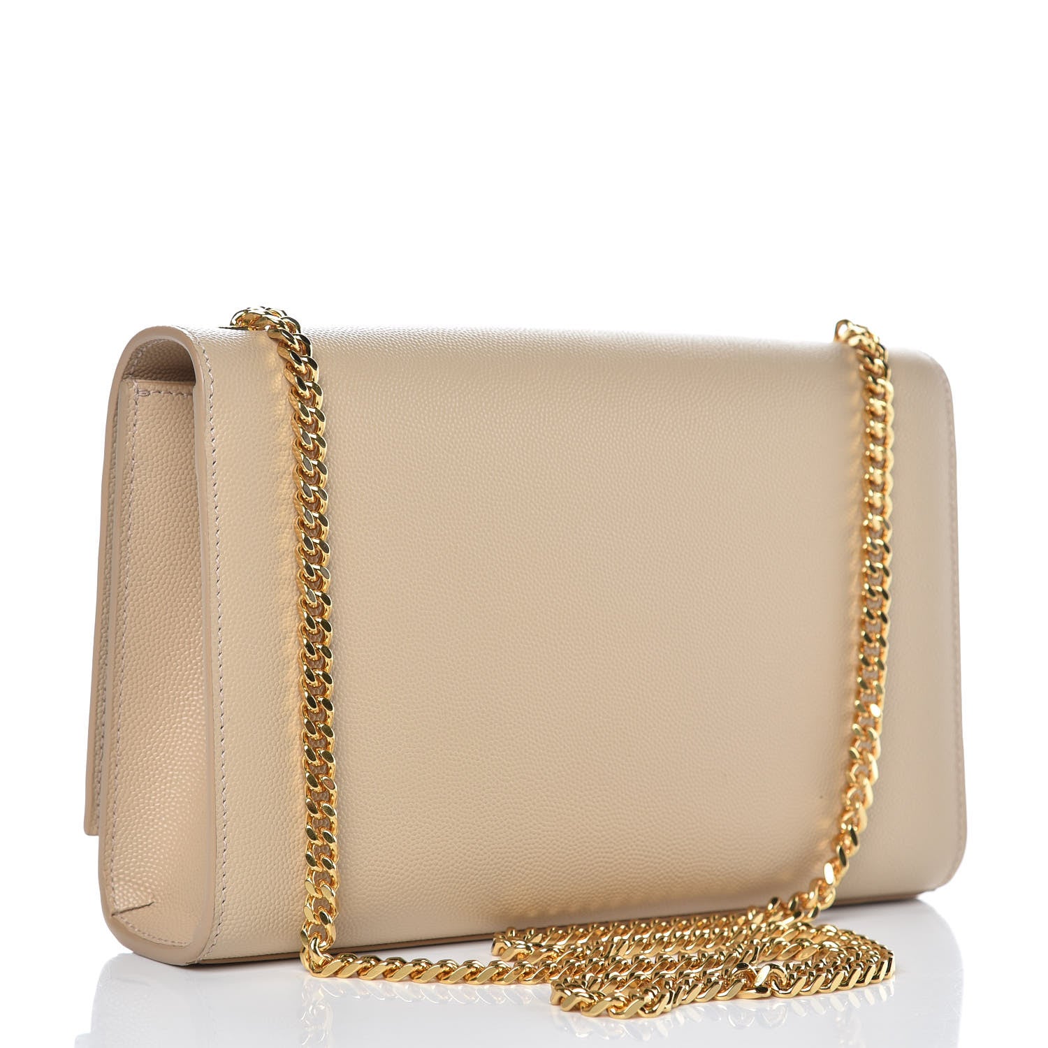 Saint Laurent Grain De Poudre Medium Monogram Kate Satchel Nude Powder 3 of 9