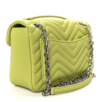 Gucci Calfskin Matelasse Medium GG Marmont Shoulder Bag Bright Green 3 of 11