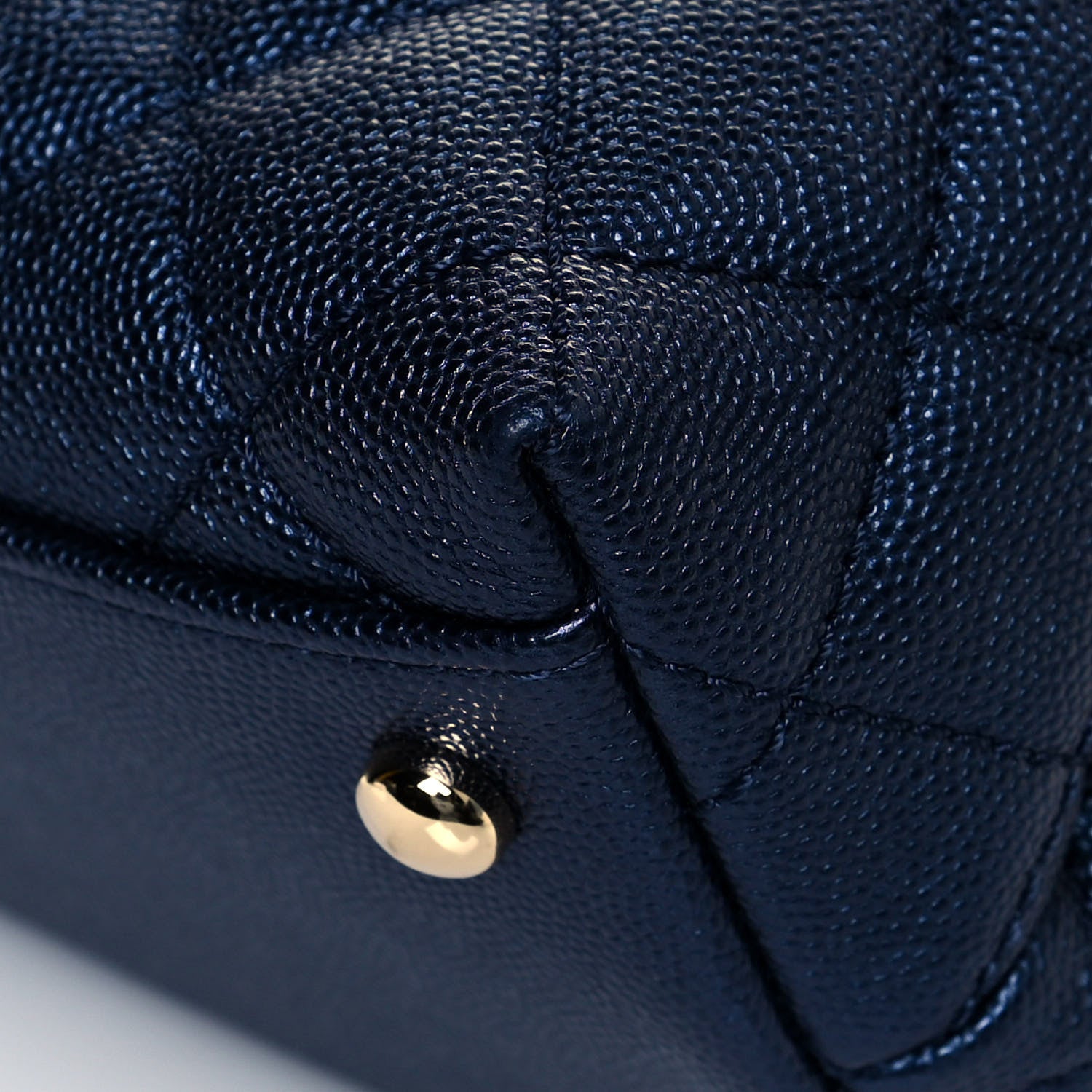 Chanel Iridescent Caviar Quilted Small Coco Handle Flap Dark Blue 10 of 14