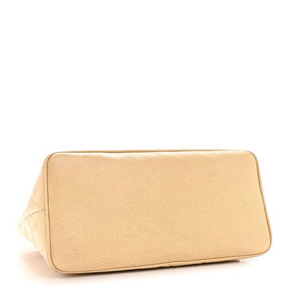 Chanel Caviar Quilted Medallion Tote Beige 4 of 14
